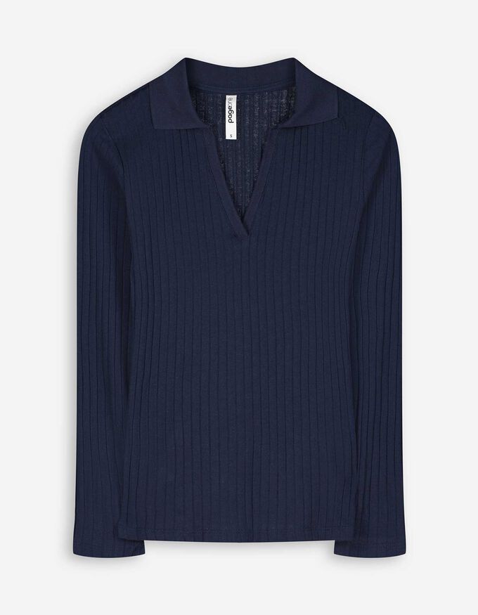 Langarm-Poloshirt - Baumwoll-Mix