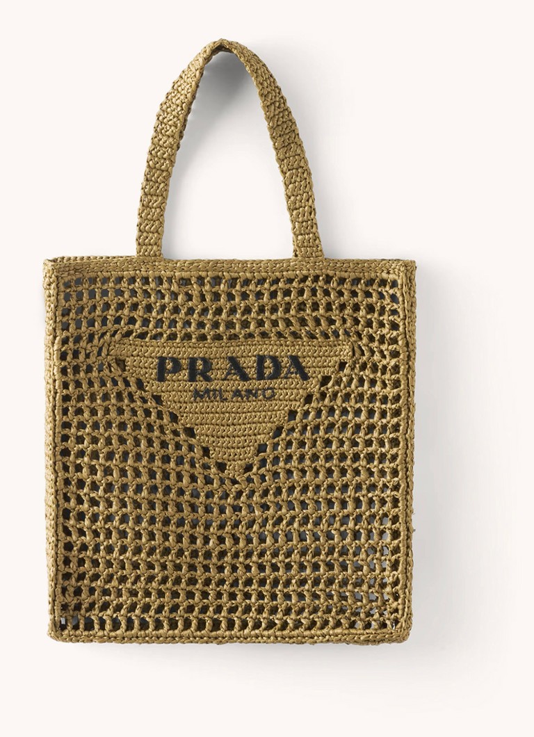 Geantă croșetată cu logo Prada