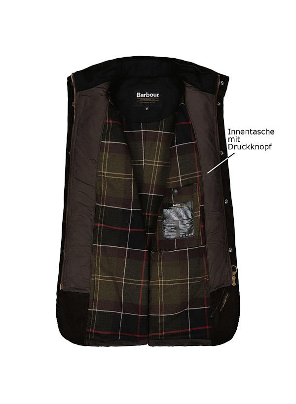 Barbour, Fieldjacket Ogston, Baumwolle gewachst, dunkelbraun