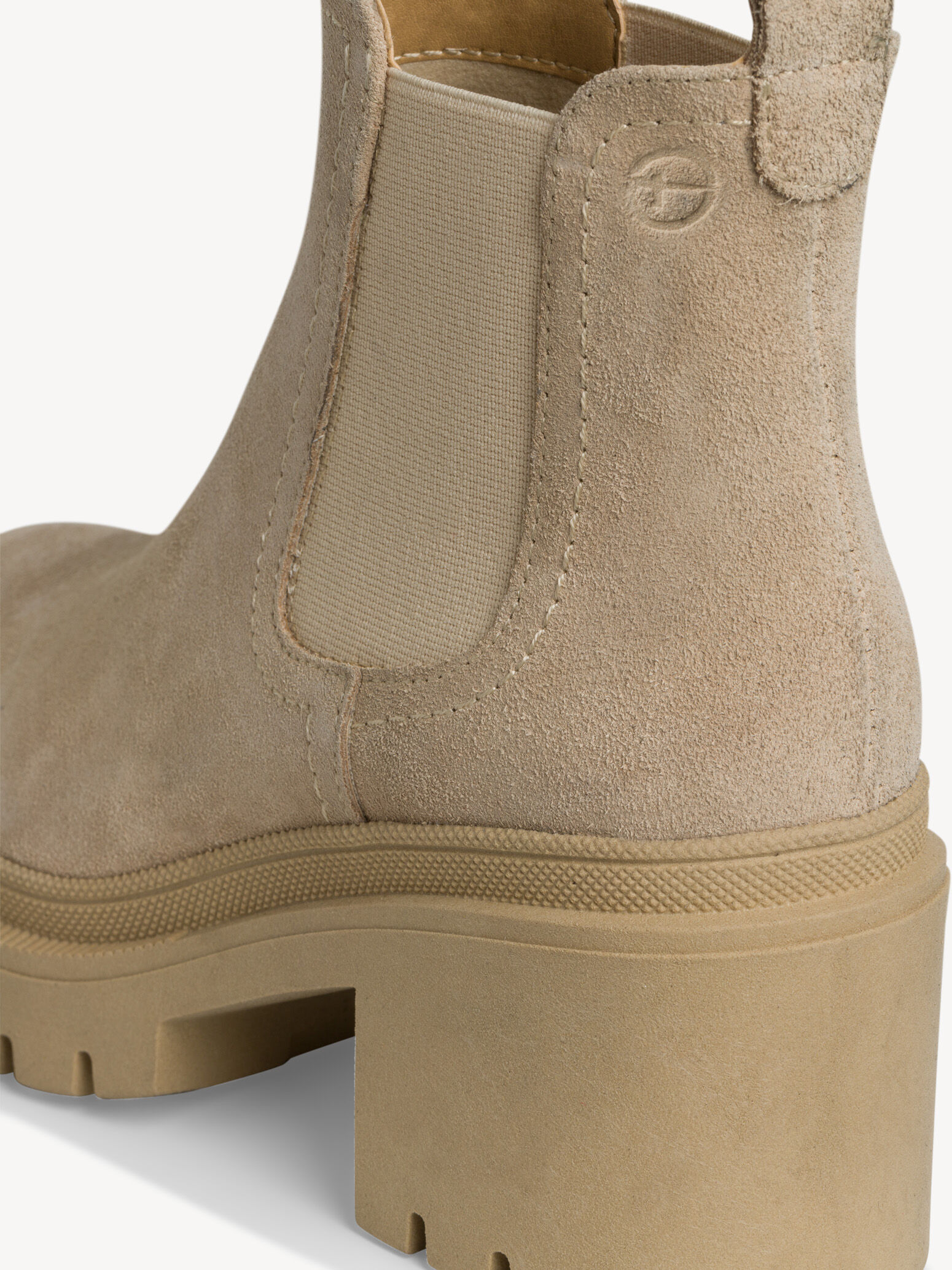 Bottine Chelsea en cuir - beige