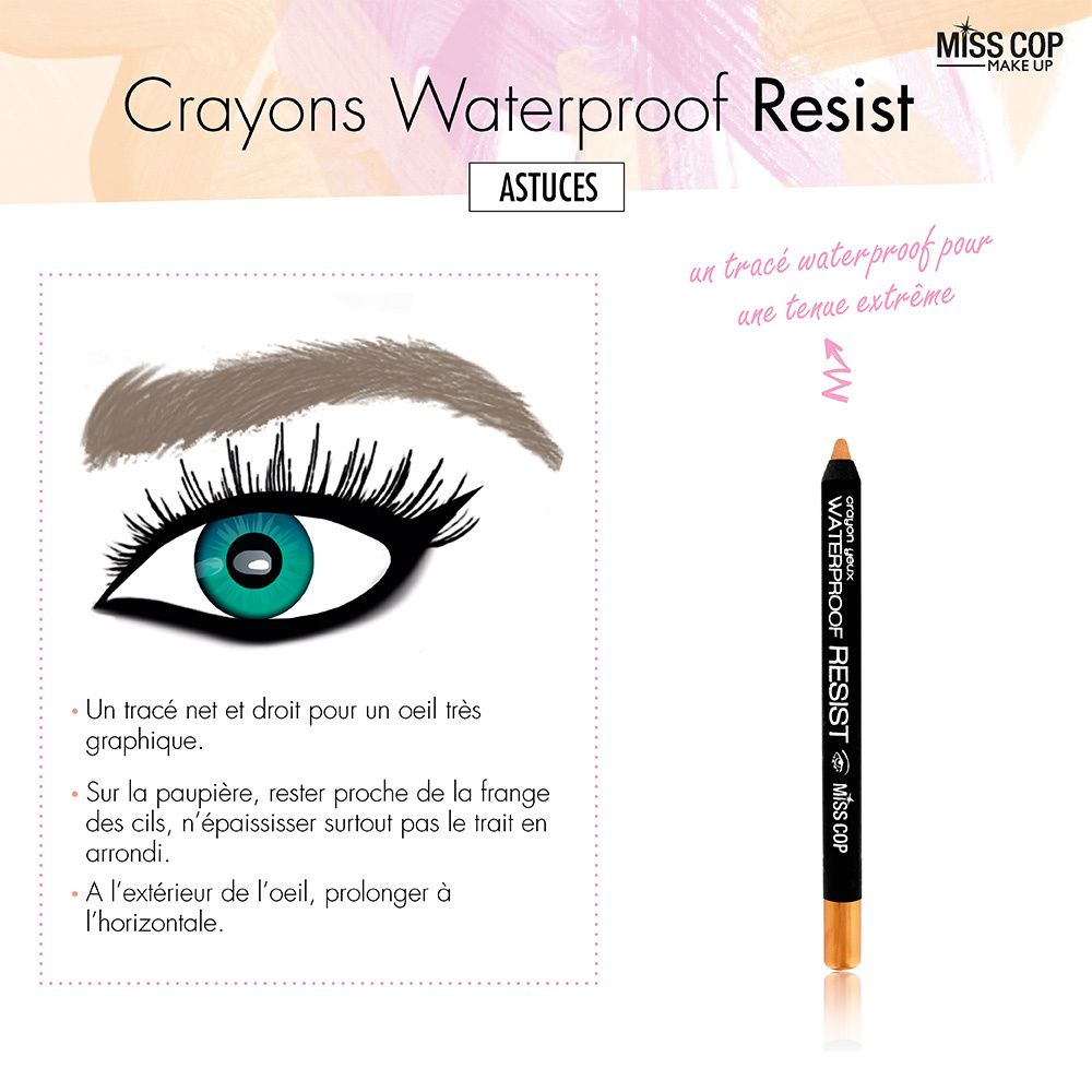 miss cop Crayon Waterproof Crayon yeux