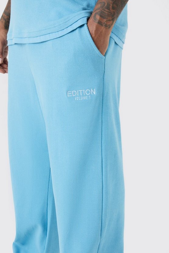 Plus gerippte Edition Jogginghose mit geteiltem Saum