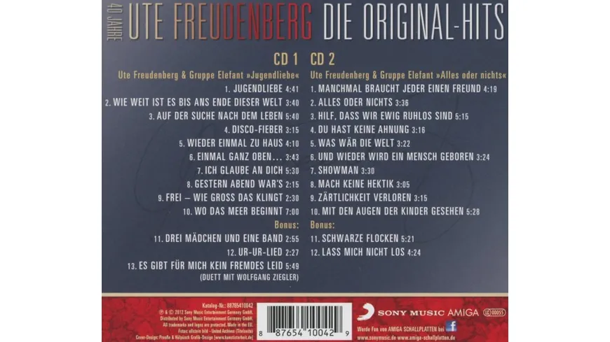 Die Original Hits-40 Jahre Ute Freudenberg