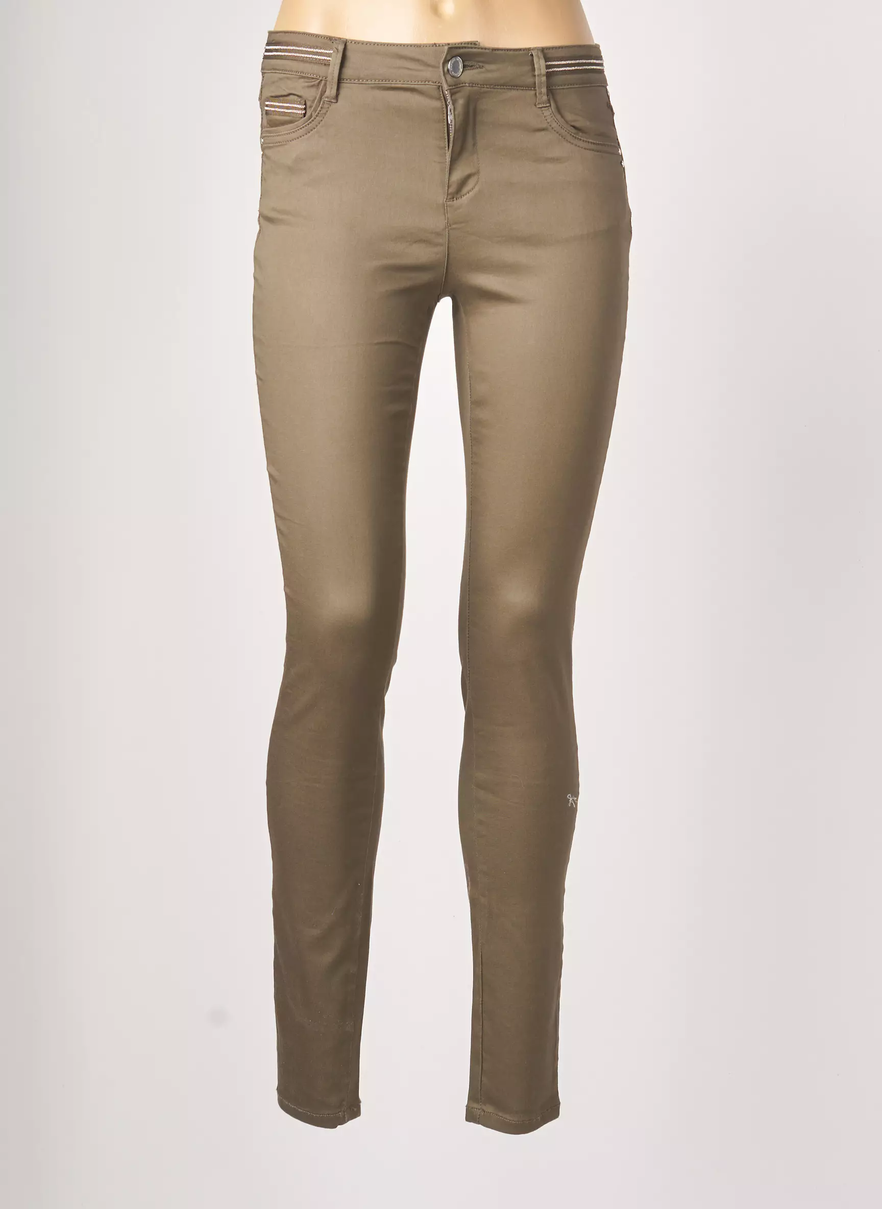 Morgan Pantalons Slim Femme couleur vert