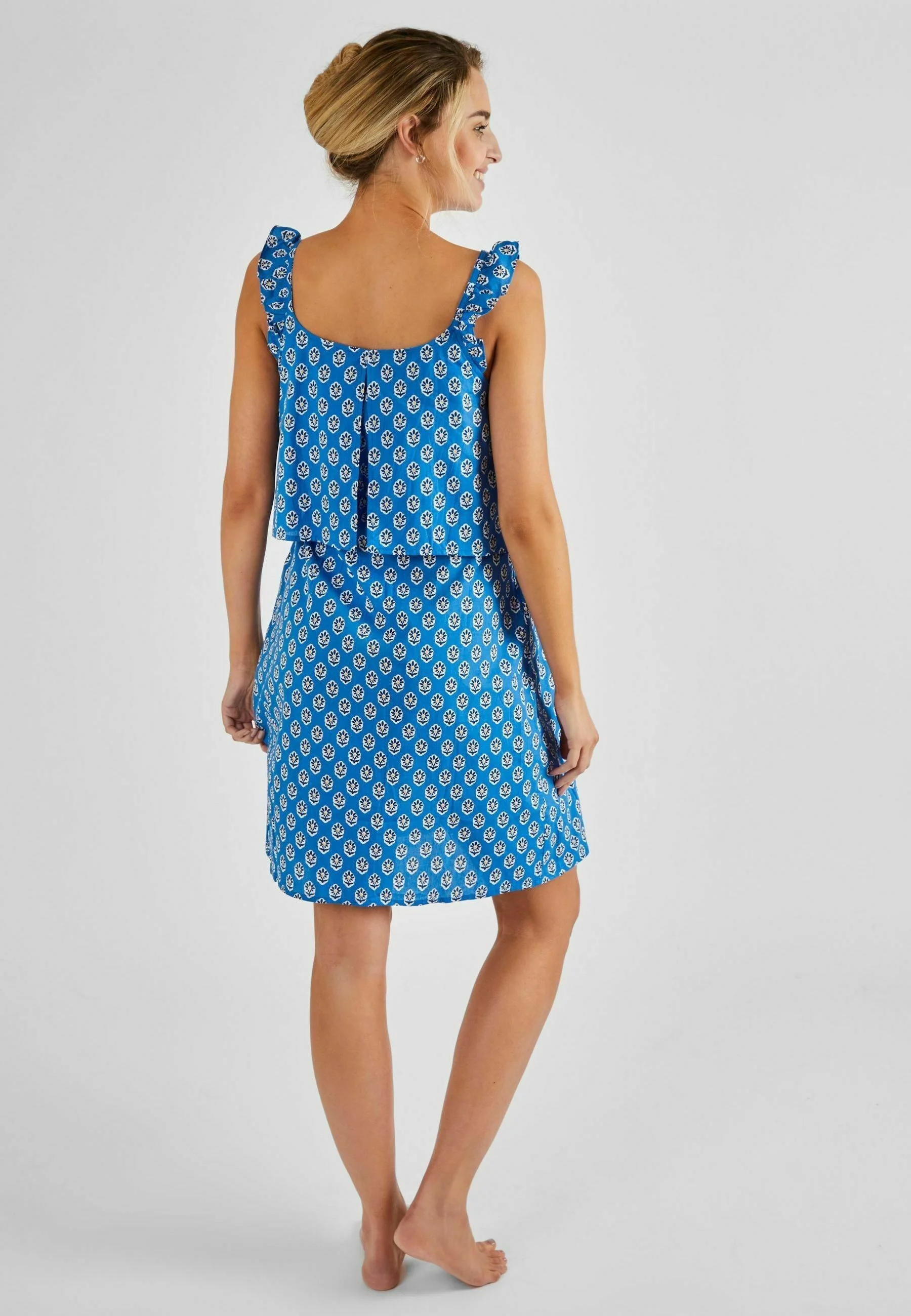 JoJo Maman Bébé BATIK FLUTTER SLEEVE MATERNITYNURSING - REGULAR FIT - Camisón