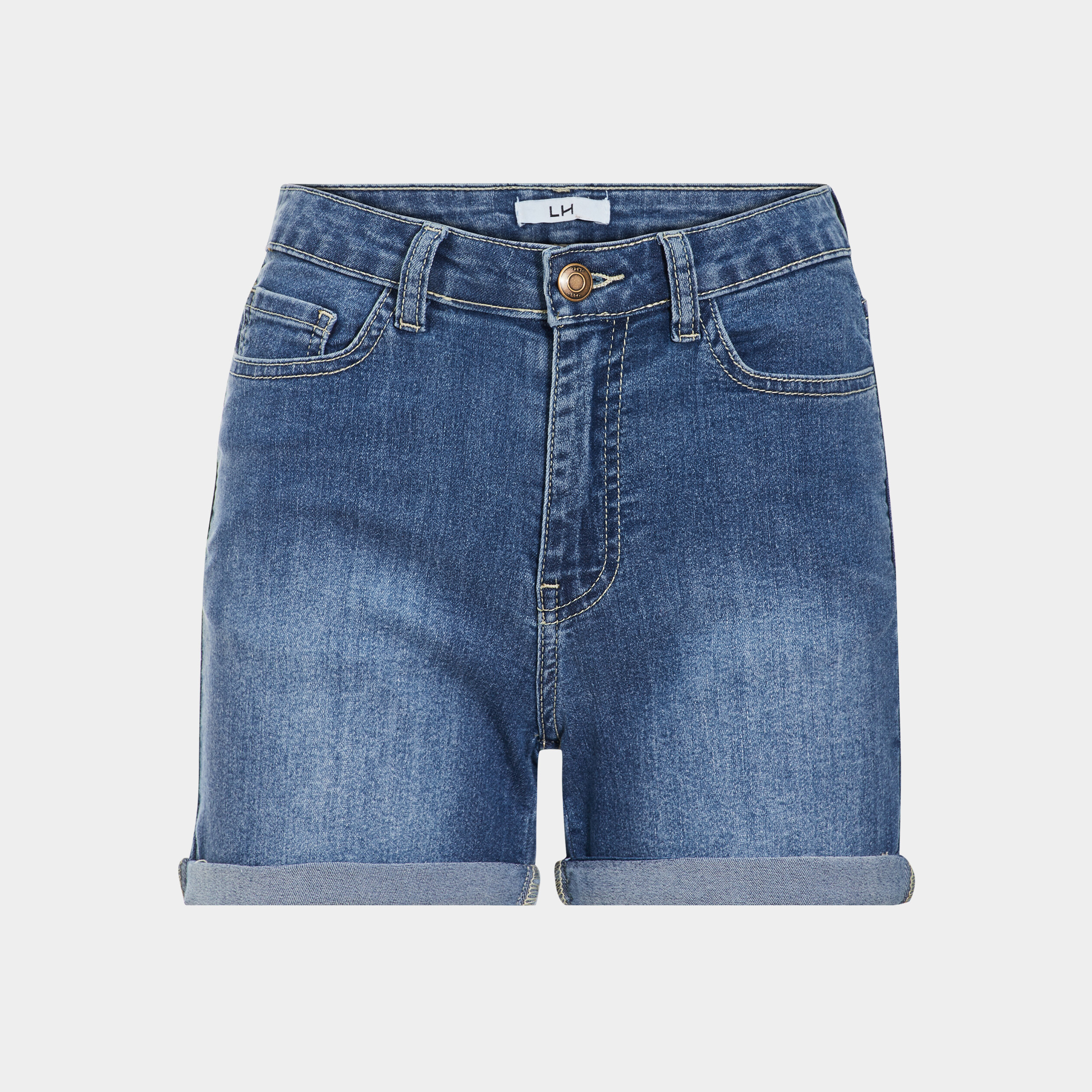 Short skinny 5 poches en jean denim double stone femme | La Halle