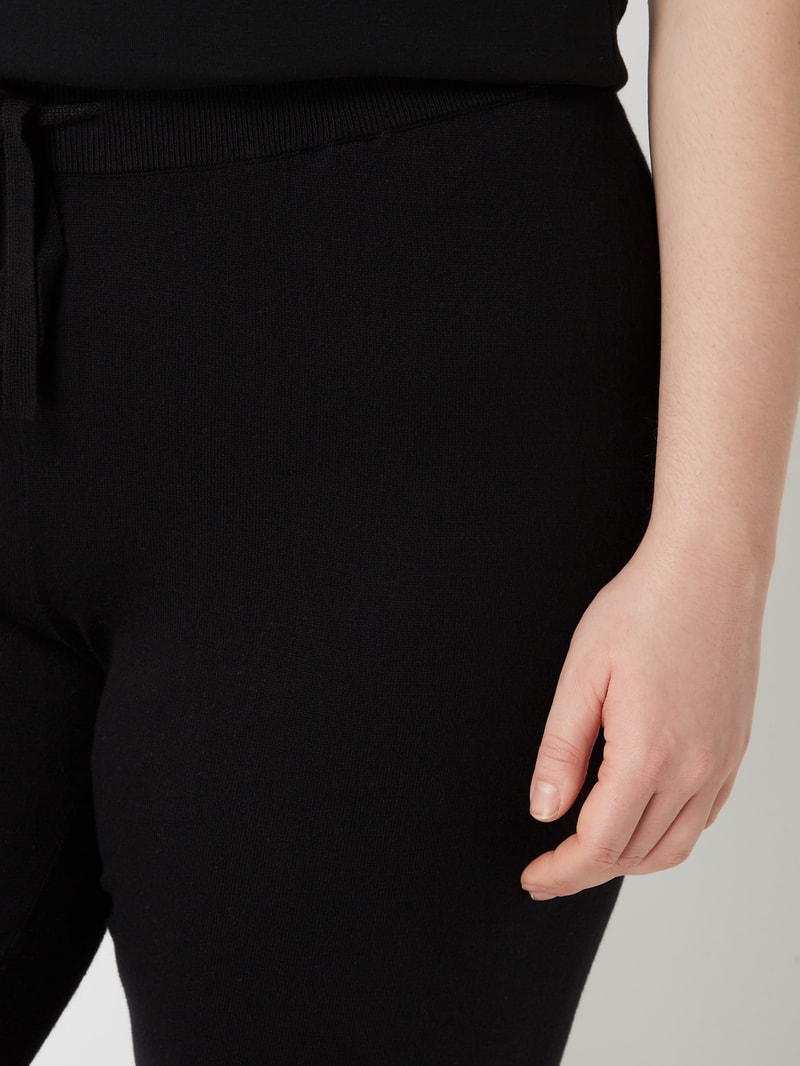 PLUS SIZE Strickhose aus Viskosemischung Modell 'Edith' in schwarz