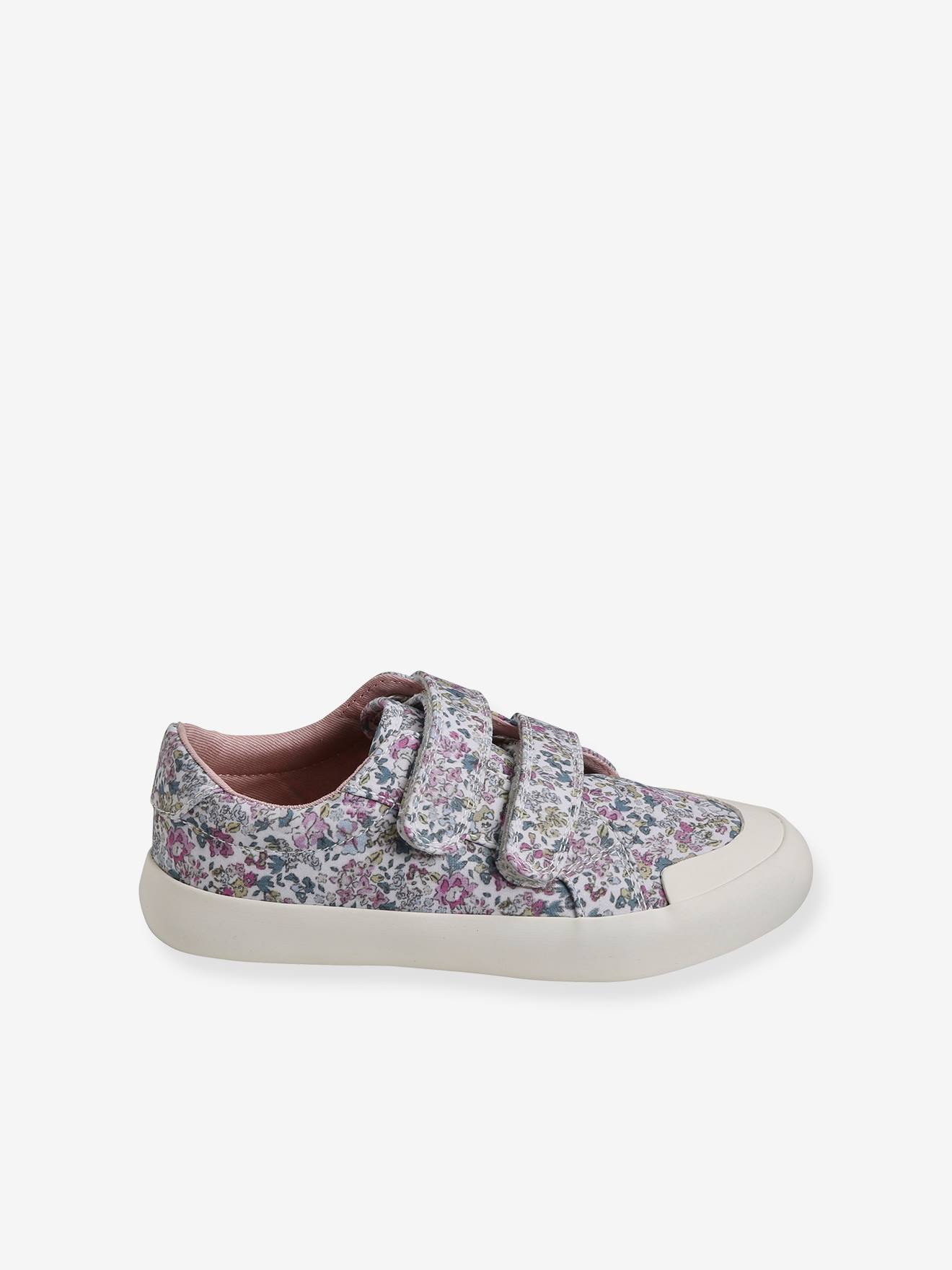 Baskets scratchées fille en toile aop fleuri