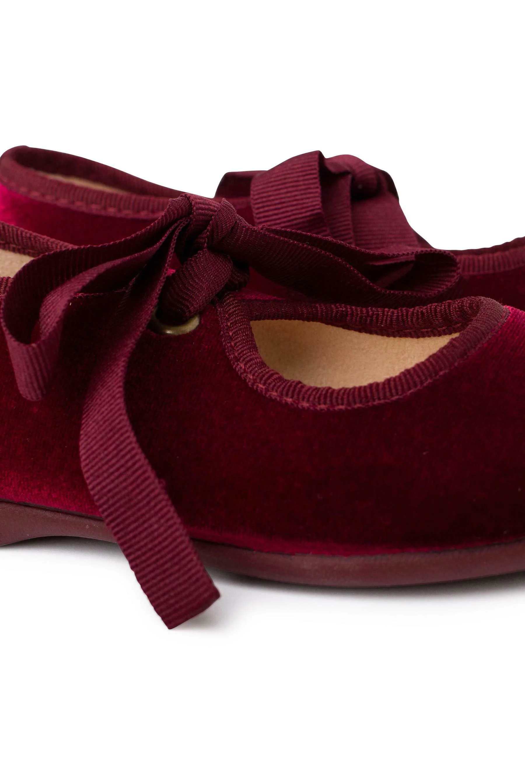 Pisamonas MERCEDITAS TERCIOPELO LAZO FAYA NIÑA - Zapatos primeros pasos