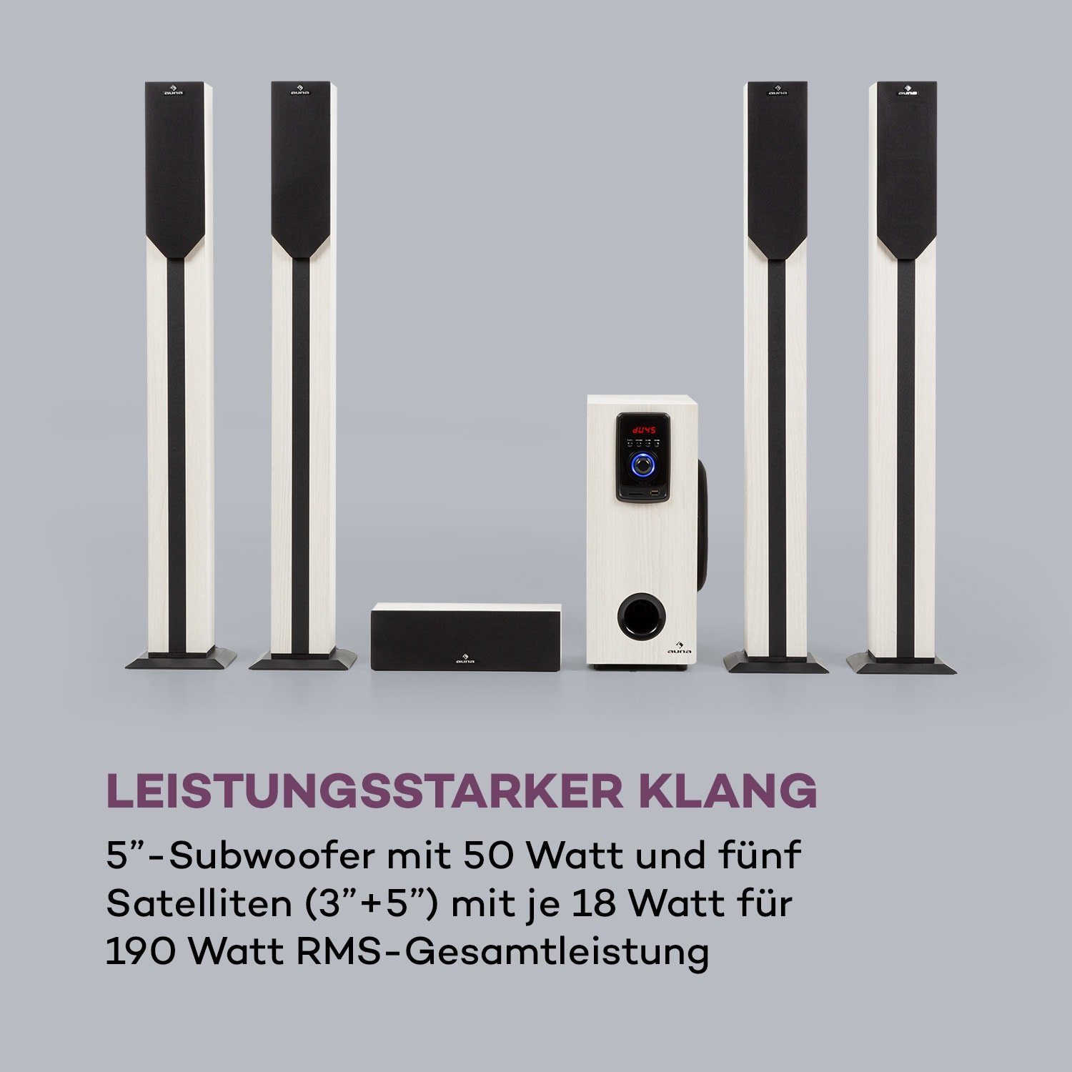 Auna Areal Elegance Lautsprechersystem (Bluetooth, 190 W)