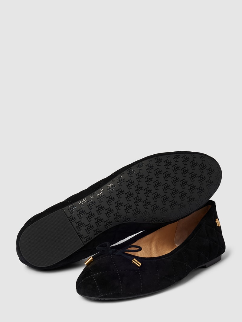 Ballerinas aus Leder mit Schleifen-Detail Modell 'JAYNA' in schwarz