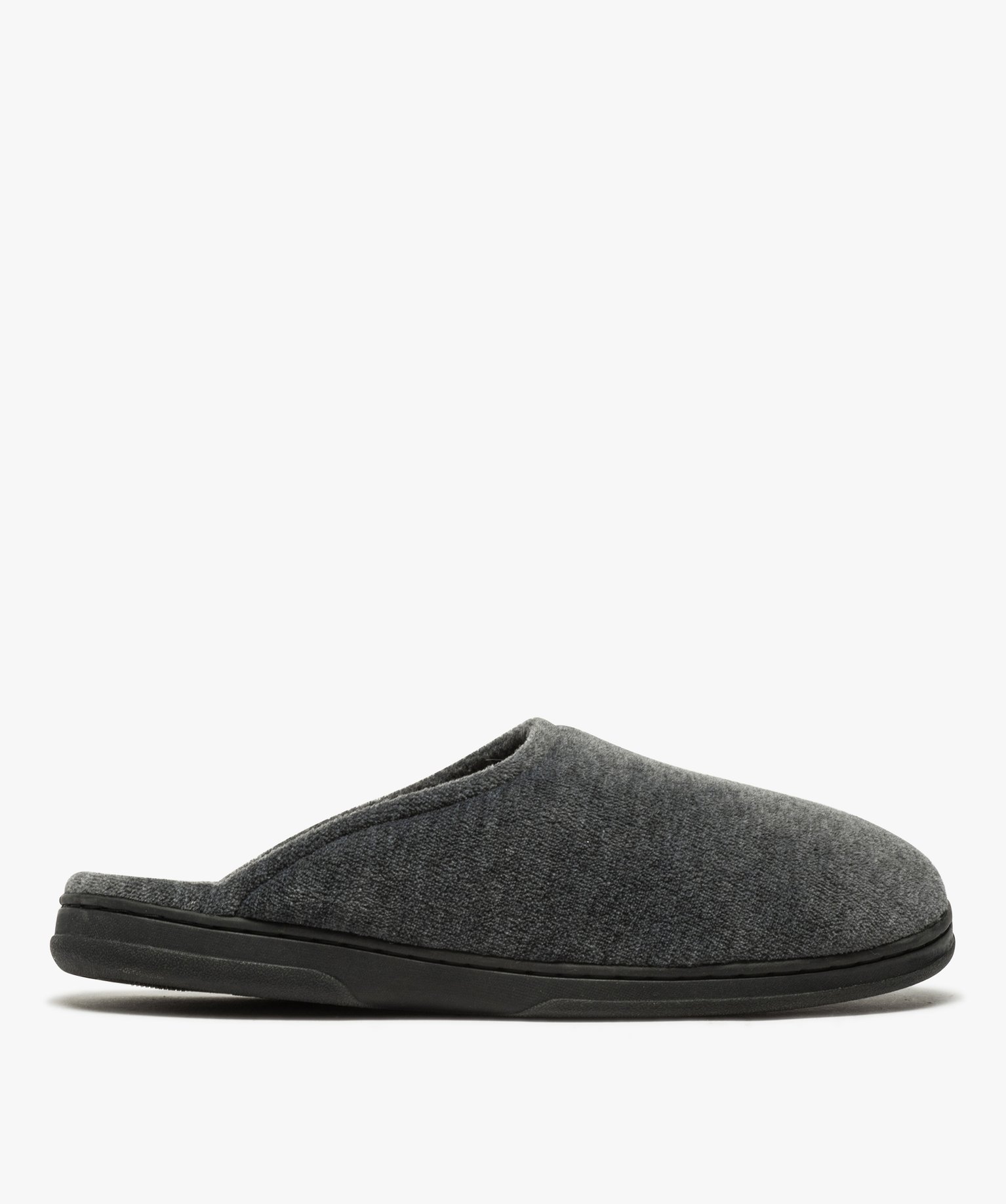 Chaussons homme mules d'intérieur unies en velours ras | GEMO