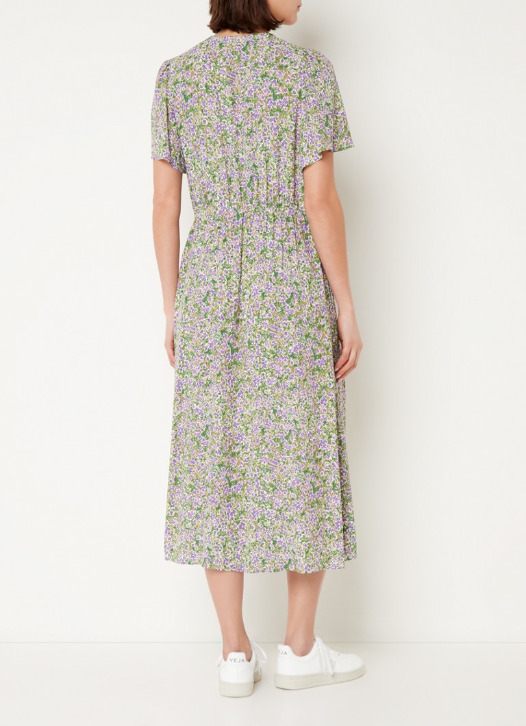 Robe midi en denim Marc O'Polo à imprimé floral et poches latérales