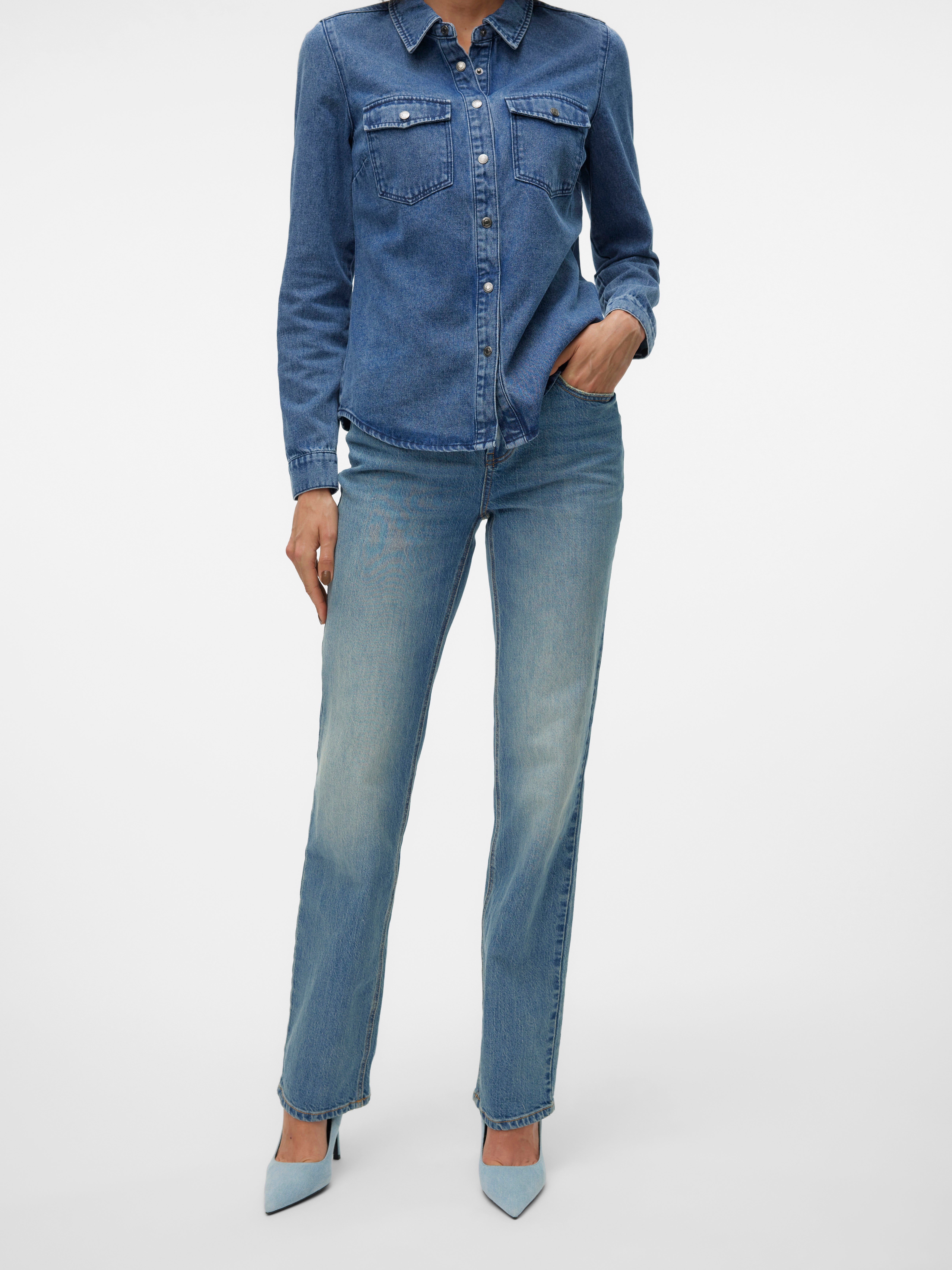 VMTESSA Hohe Taille Gerade geschnitten Jeans