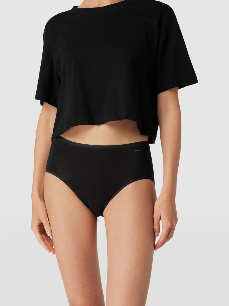 Slip mit Label-Print Modell 'Superfine' in schwarz