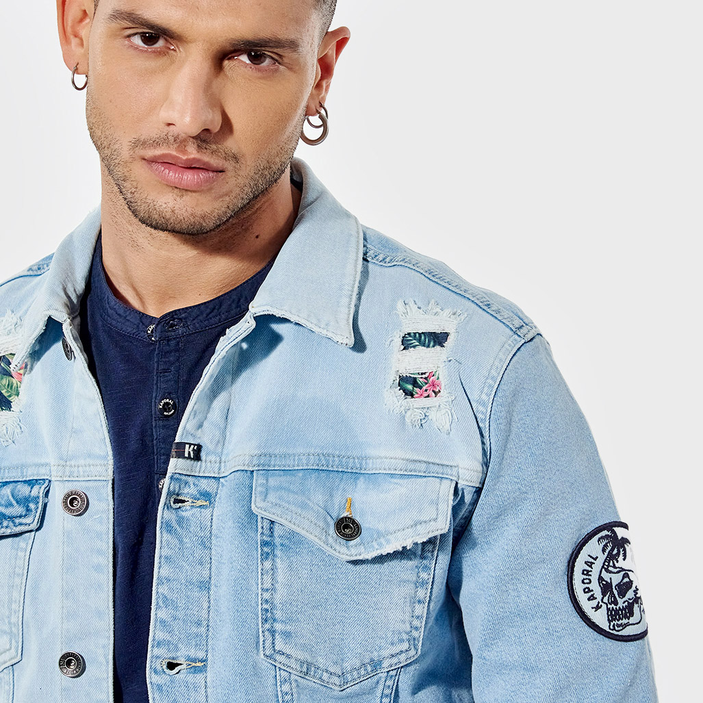 ARWAR  Veste en jean régular bleu clair Homme fantaisie