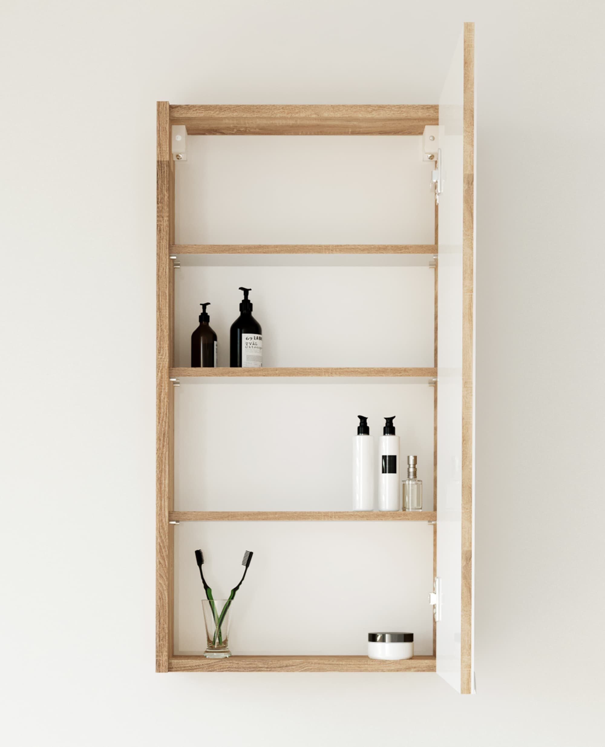 Planetmöbel Badmöbel-Set Waschtisch mit Waschbecken & Spiegelschrank, (Komplett-Set, 3-St), Badmöbel, Breite 40 cm, Soft-Close-Funktion