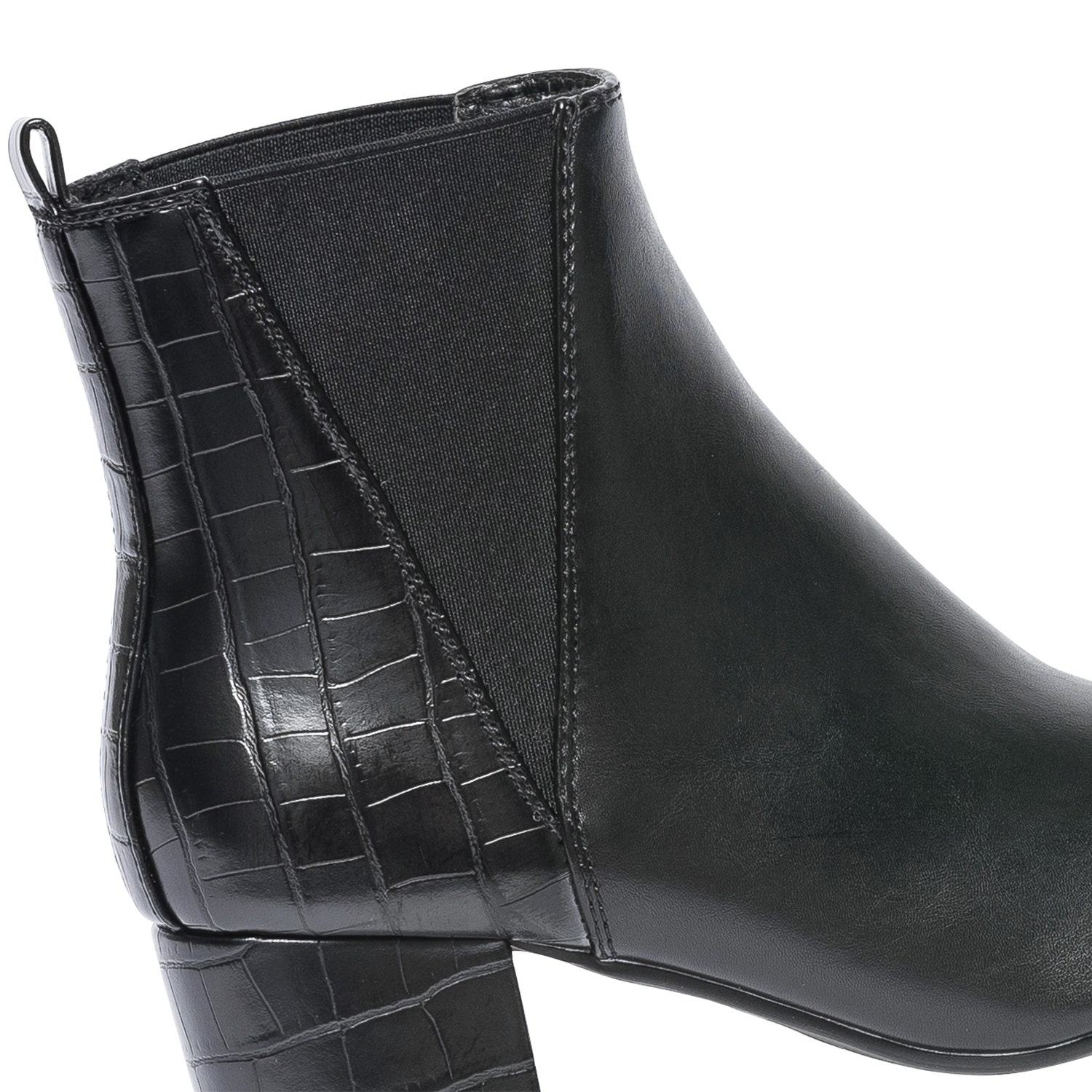 Chelsea boots noir avec embossage croco