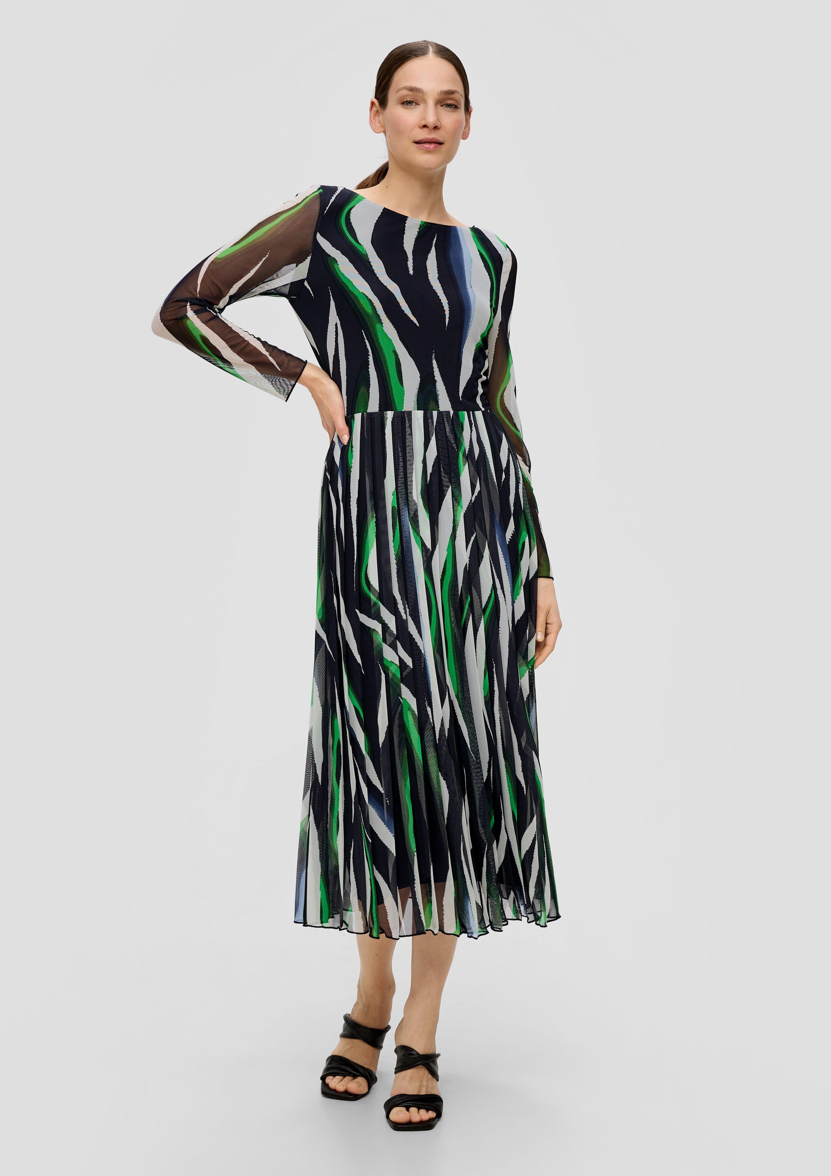 Mesh-Kleid mit Plisseefalten  2138082-59A2