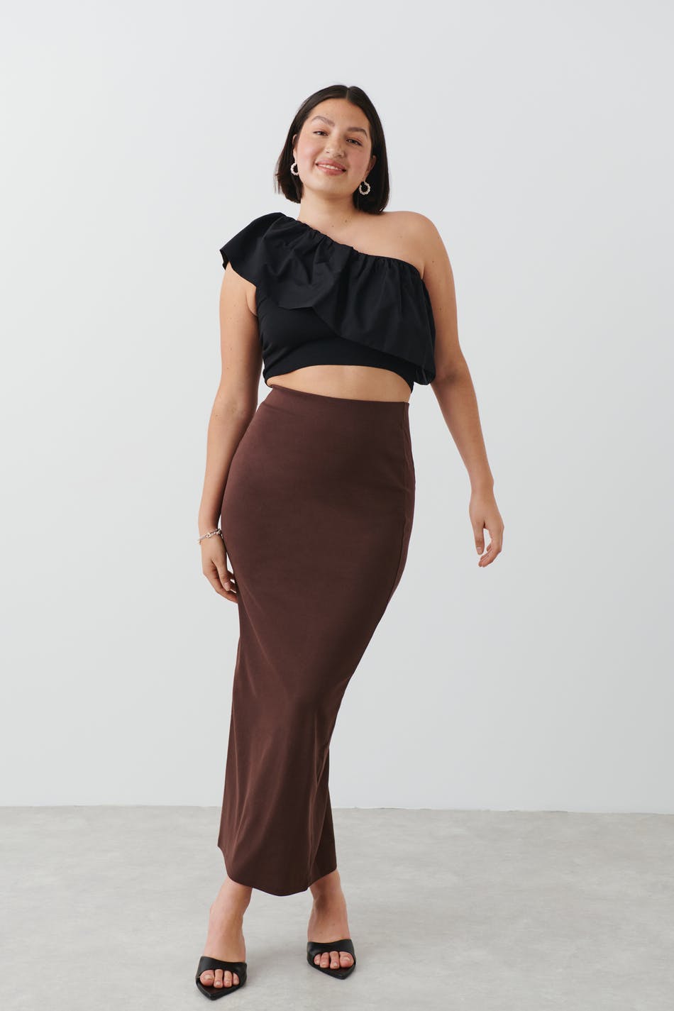 Cropped one shoulder singlet