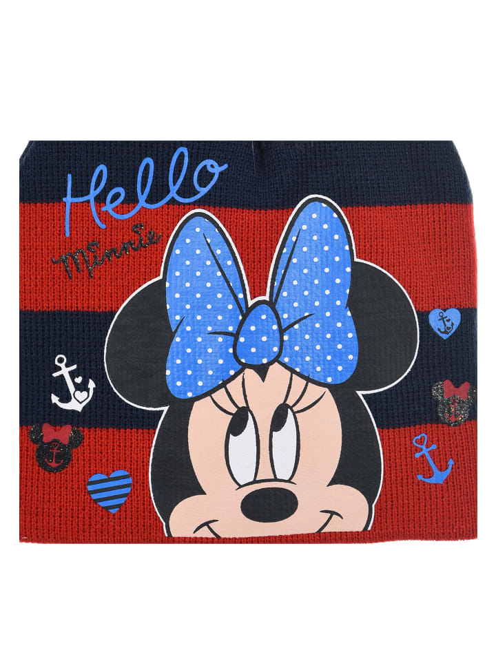 Disney Minnie Mouse Wintermütze mit Bommel in Rot günstig kaufen