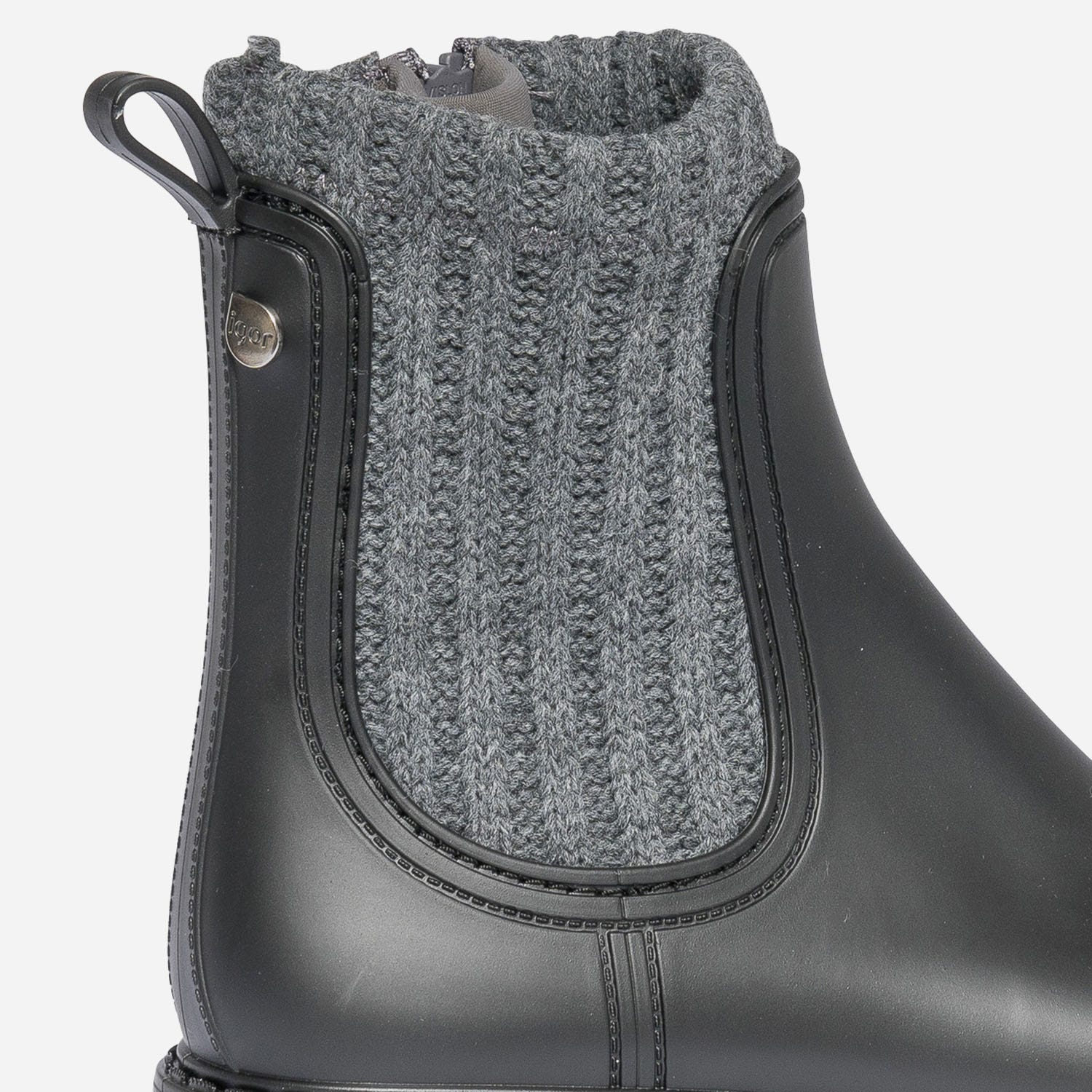 Chelsea boots de pluie IGOR noir cranté