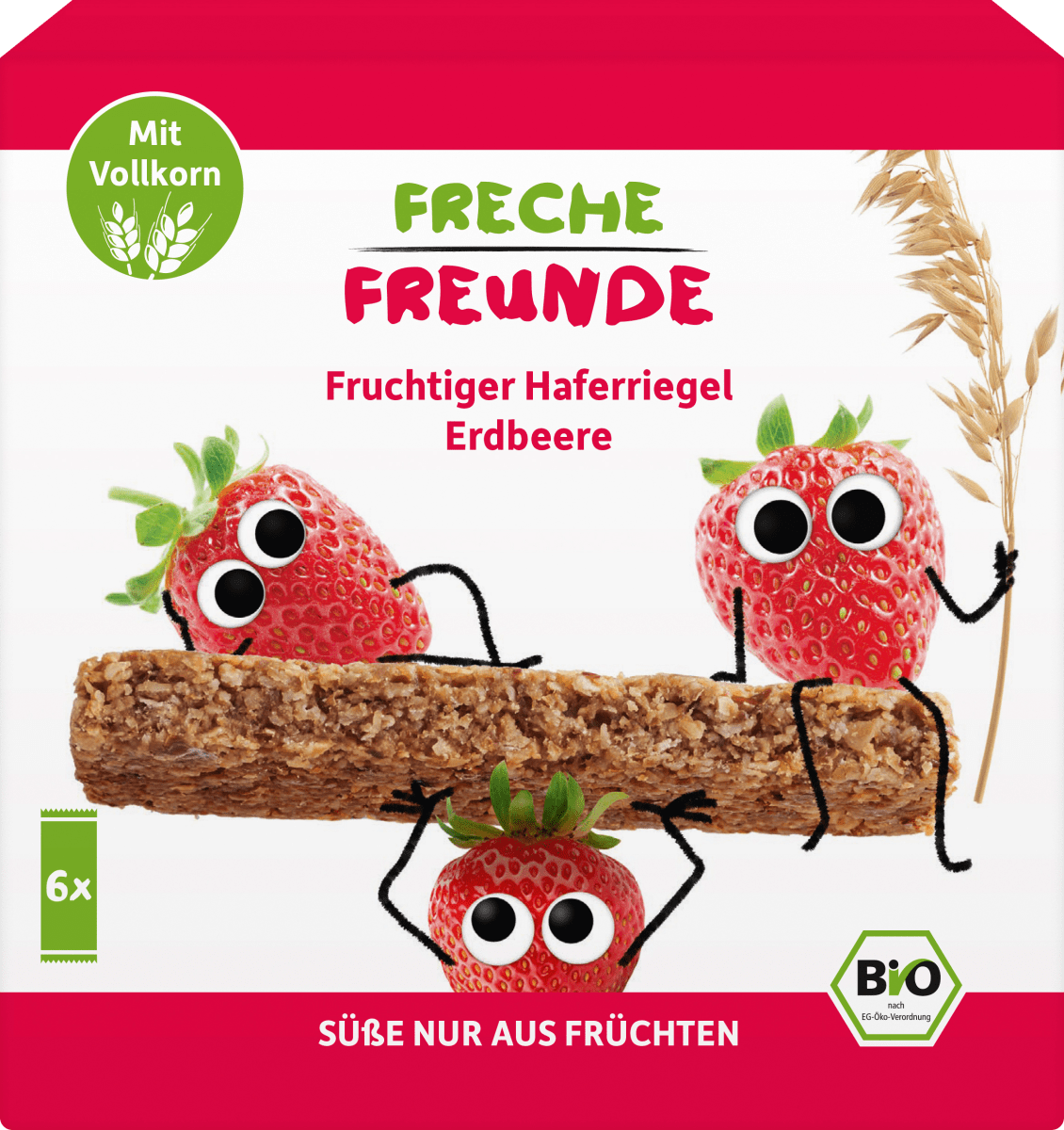 Fruchtriegel Hafer Erdbeere, ab 3 Jahren, (6x30 g), 180 g