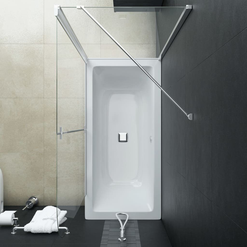 DOTMALL Badewannenaufsatz Einscheibensicherheitsglas, (2-fach), Faltbar,L x B x H: 120x68x130 cm