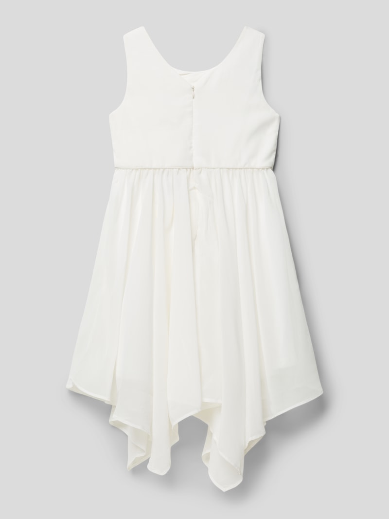 Kleid mit Paillettenbesatz in ecru