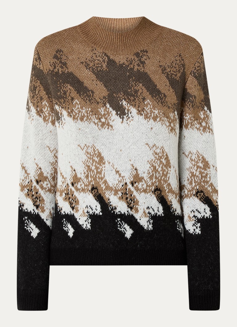 Sweter Taifun z cienkiej dzianiny z mieszanki wełny i nadrukiem