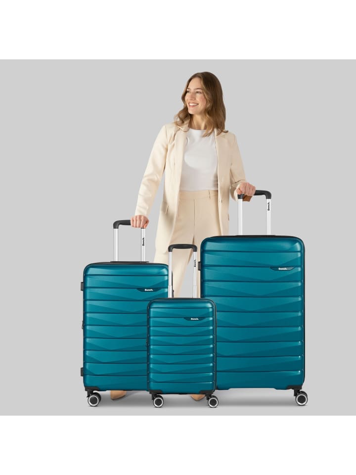 Bench Paris 4 Rollen Kofferset 3-teilig mit Dehnfalte in arctic-petrol günstig kaufen onesize