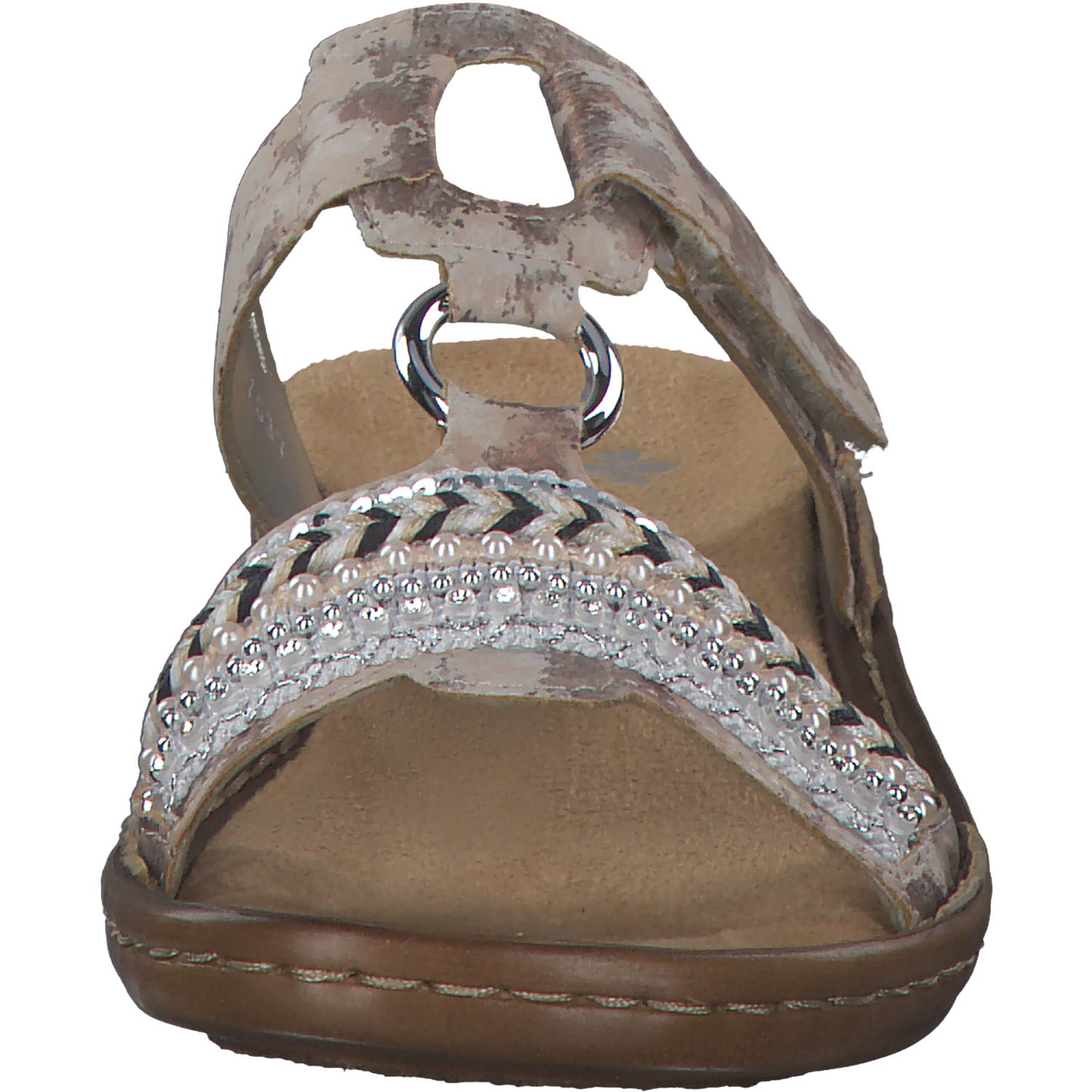 Rieker 608M6, Plateau-Pantoletten, Damen, beige