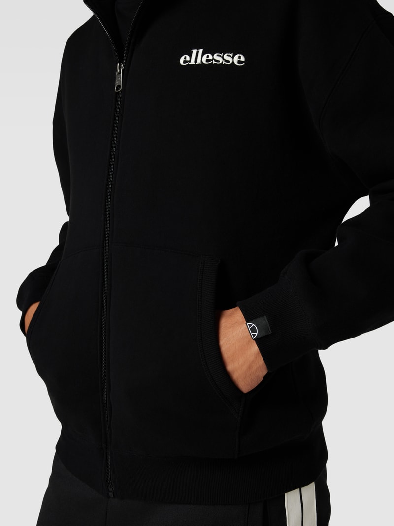 Sweatjacke mit Label-Stitching Modell 'MICHELANGELO' in schwarz
