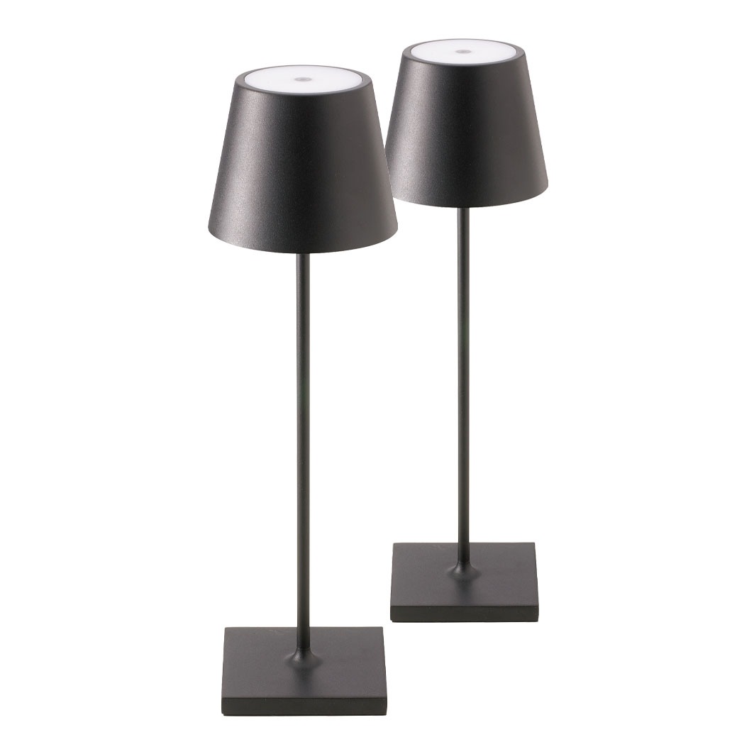 Nuindie Doppelpack - 2x Dimmbare LED Akku-Tischleuchte In- & Outdoor. 38 cm