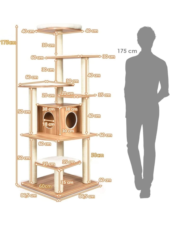 COSTWAY 175cm Kratzbaum in Beige günstig kaufen 175 cm