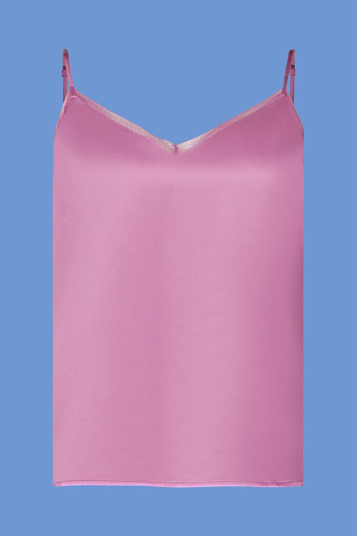 Satin-Camisole mit Spitzenbesatz, LENZING™ ECOVERO™