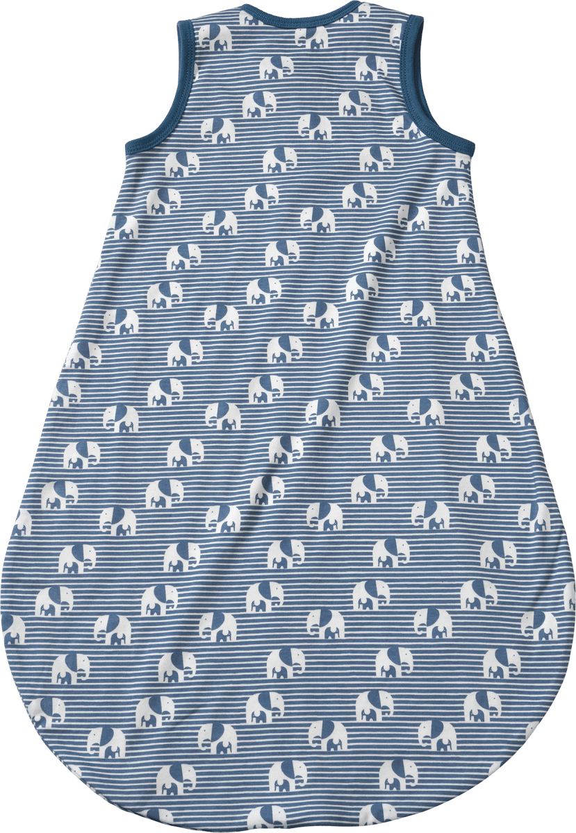 Schlafsack 1 TOG, mit Elefanten-Muster, blau, 70 cm, 1 St
