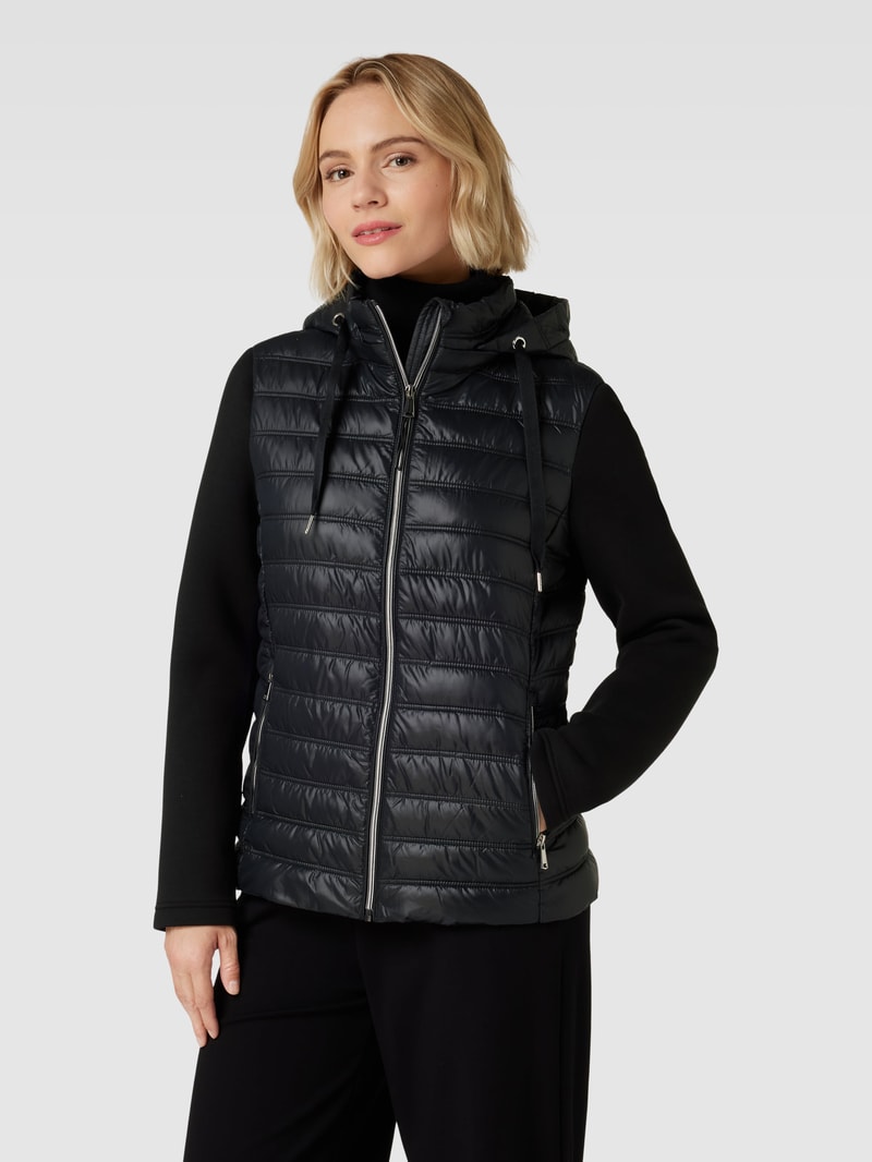 Jacke mit Two-Tone-Machart in schwarz