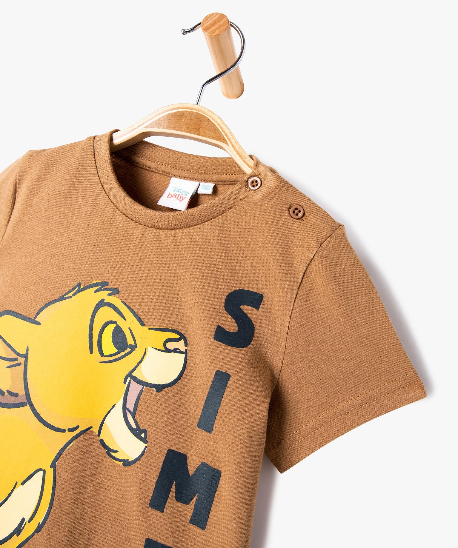 Tee-shirt manches courtes en coton imprimé héros bébé ga... marron | GEMO