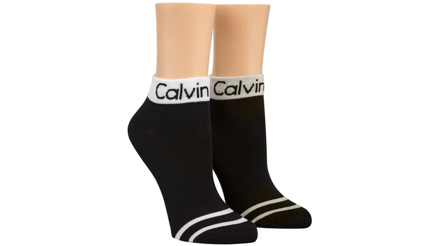 Calvin Klein Damen Sneaker Socken trendig 2er Pack black