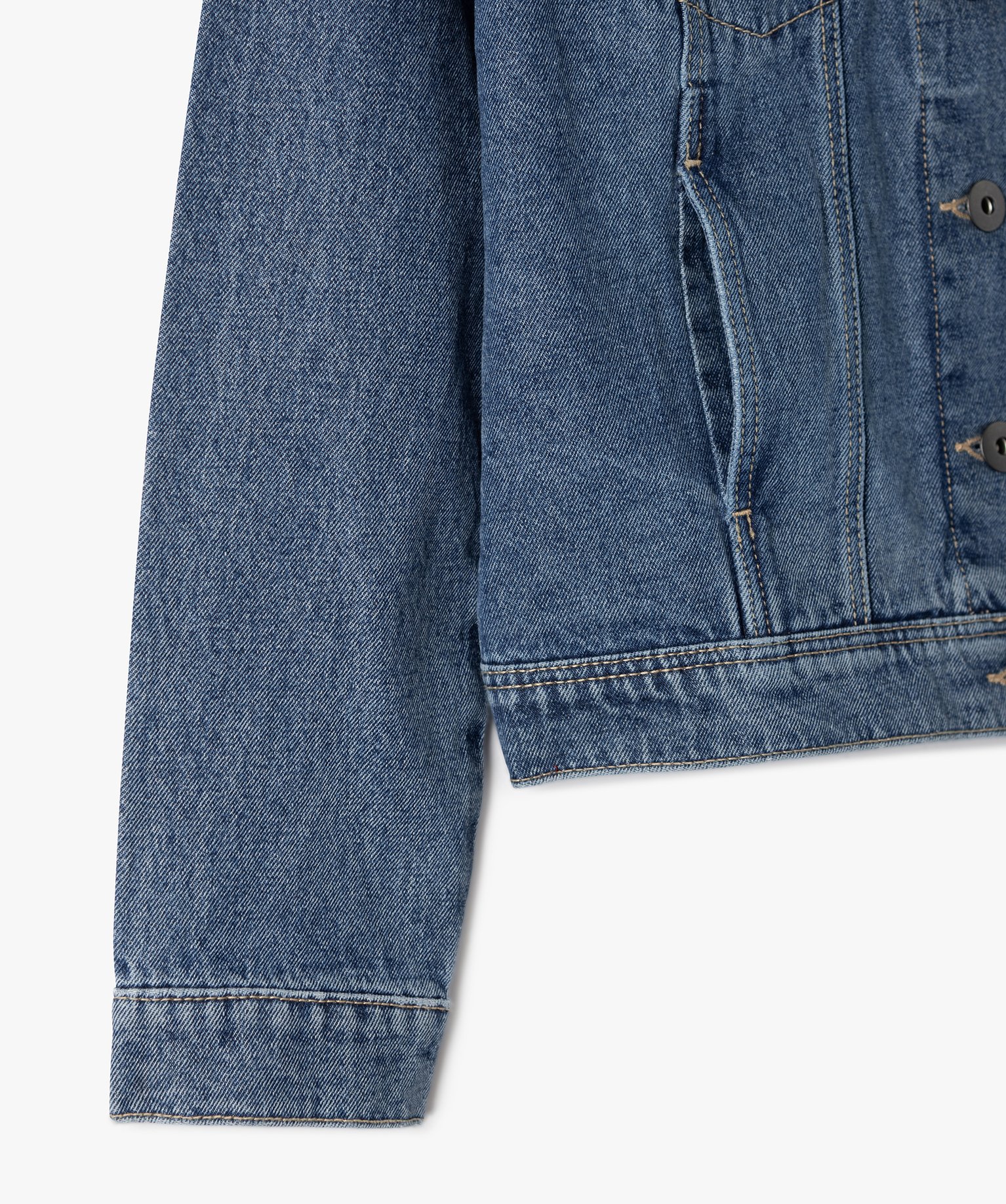 Veste fille en jean avec marques d'usures stone | GEMO
