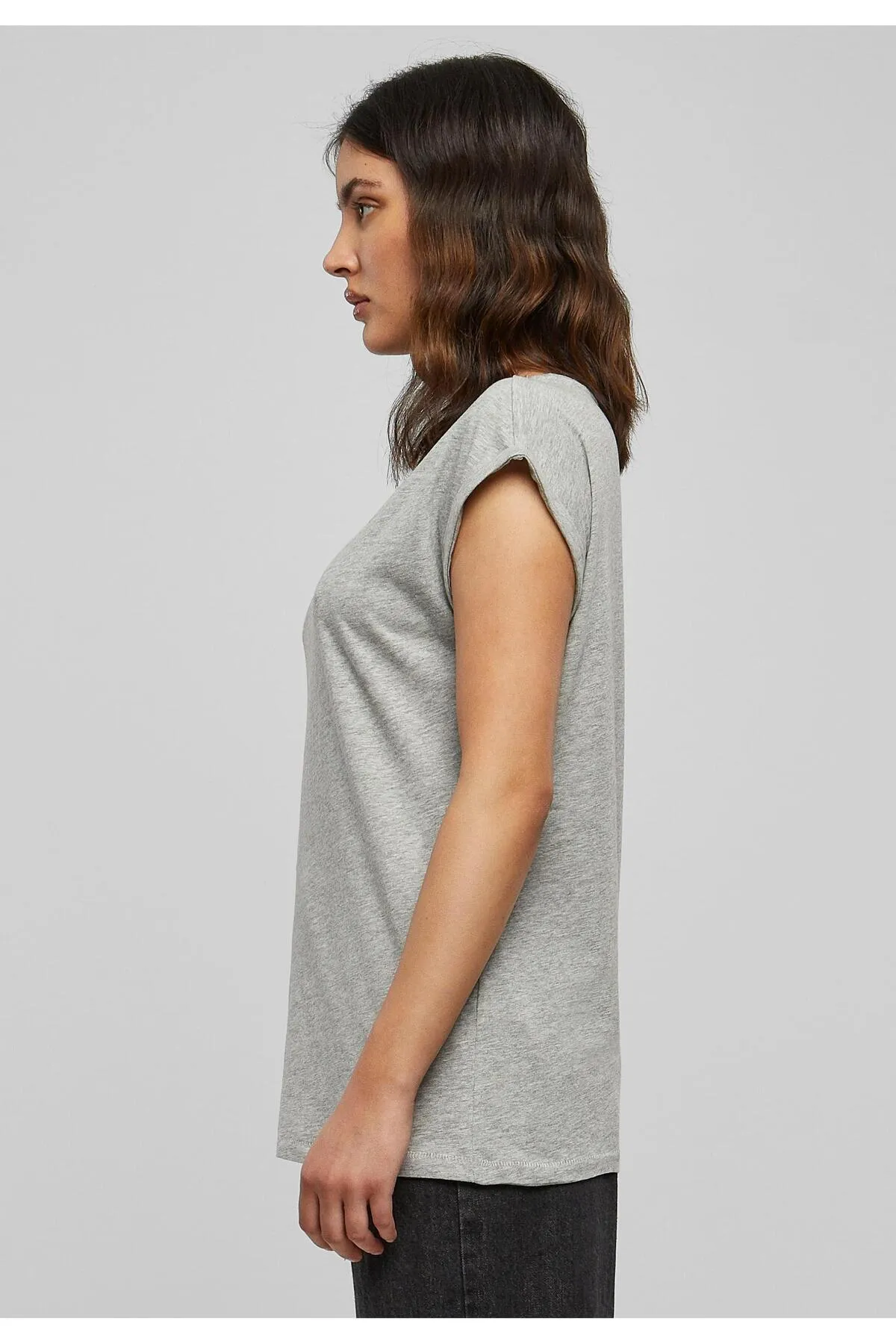 Urban Classics  Damen T-Shirt mit verlängerter Schulterpartie für Damen