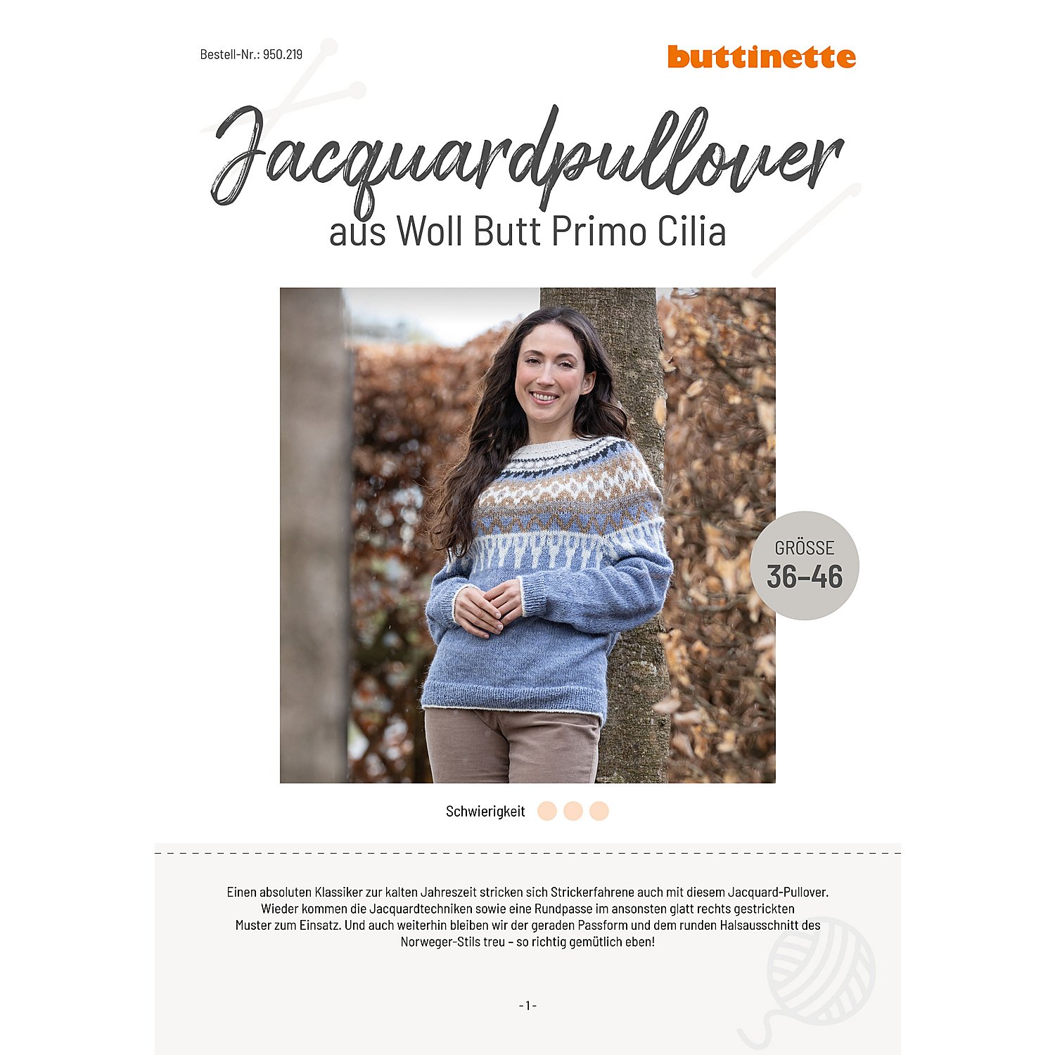 Strickanleitung – Jacquardpullover aus Woll Butt Primo Cilia