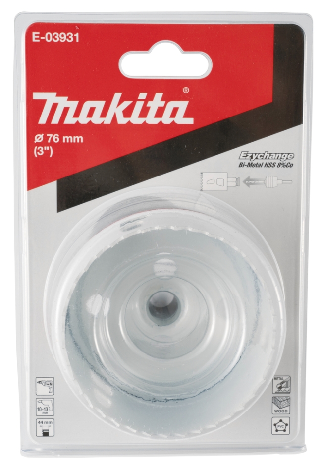 Makita Accessories E-03931 Πριόνι οπών 76mm γρήγορης αλλαγής BiM