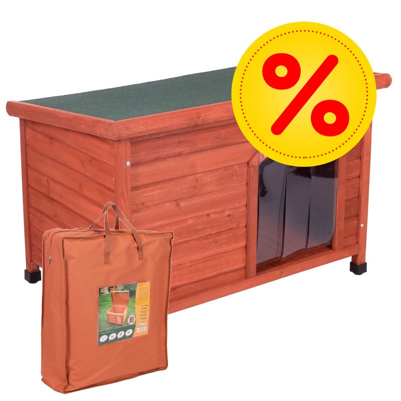 Sparset Hundehütte Woody Flachdach & Isolierung