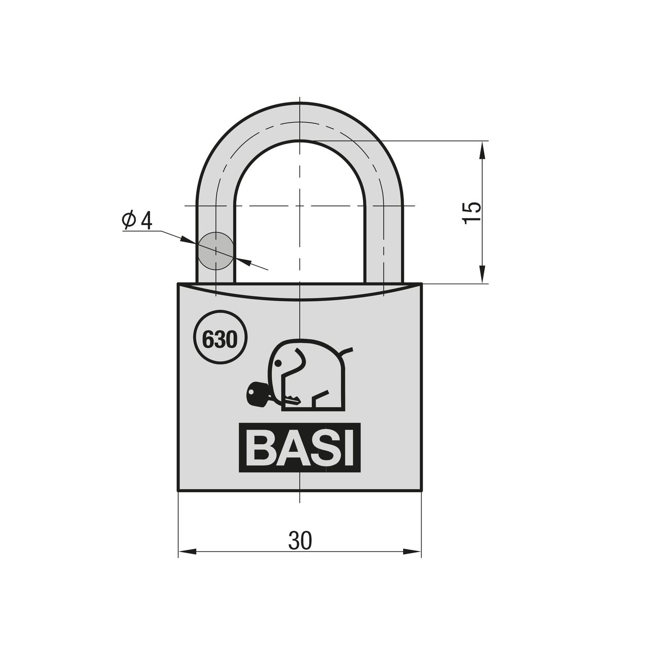 Basi VHS 630 - 30 mm - Vorhangschloss