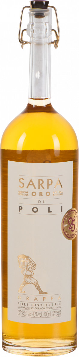 Poli Grappa Sarpa Oro Barrique 0,7 Liter in Tube