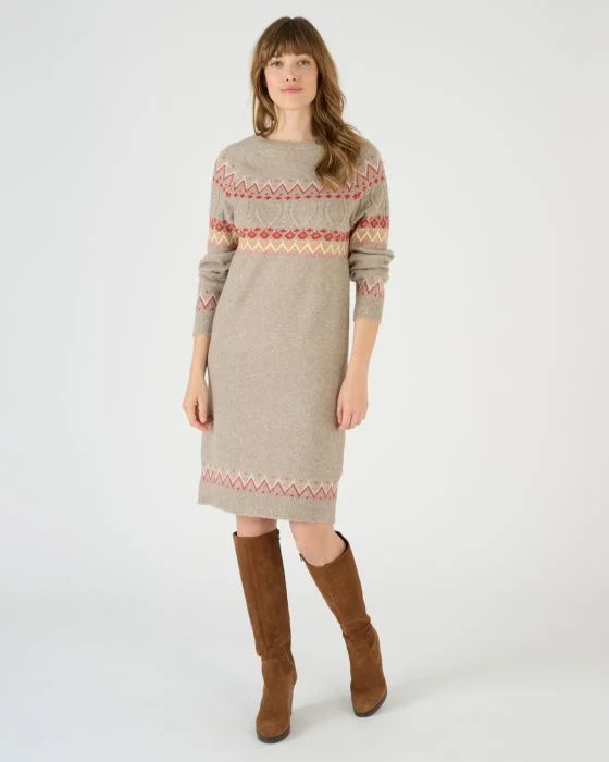 Robe-pull en maille jacquard Thermolactyl recyclée