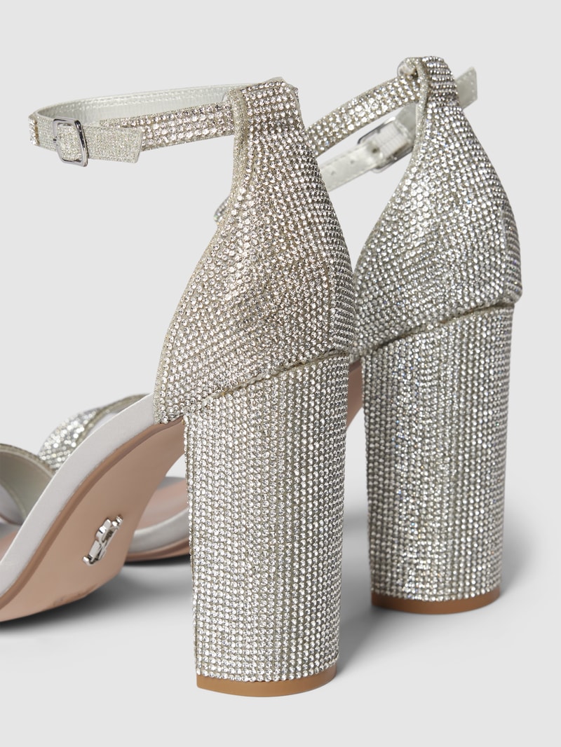Sandalette mit Strasssteinbesatz Modell 'CARRSON' in silber