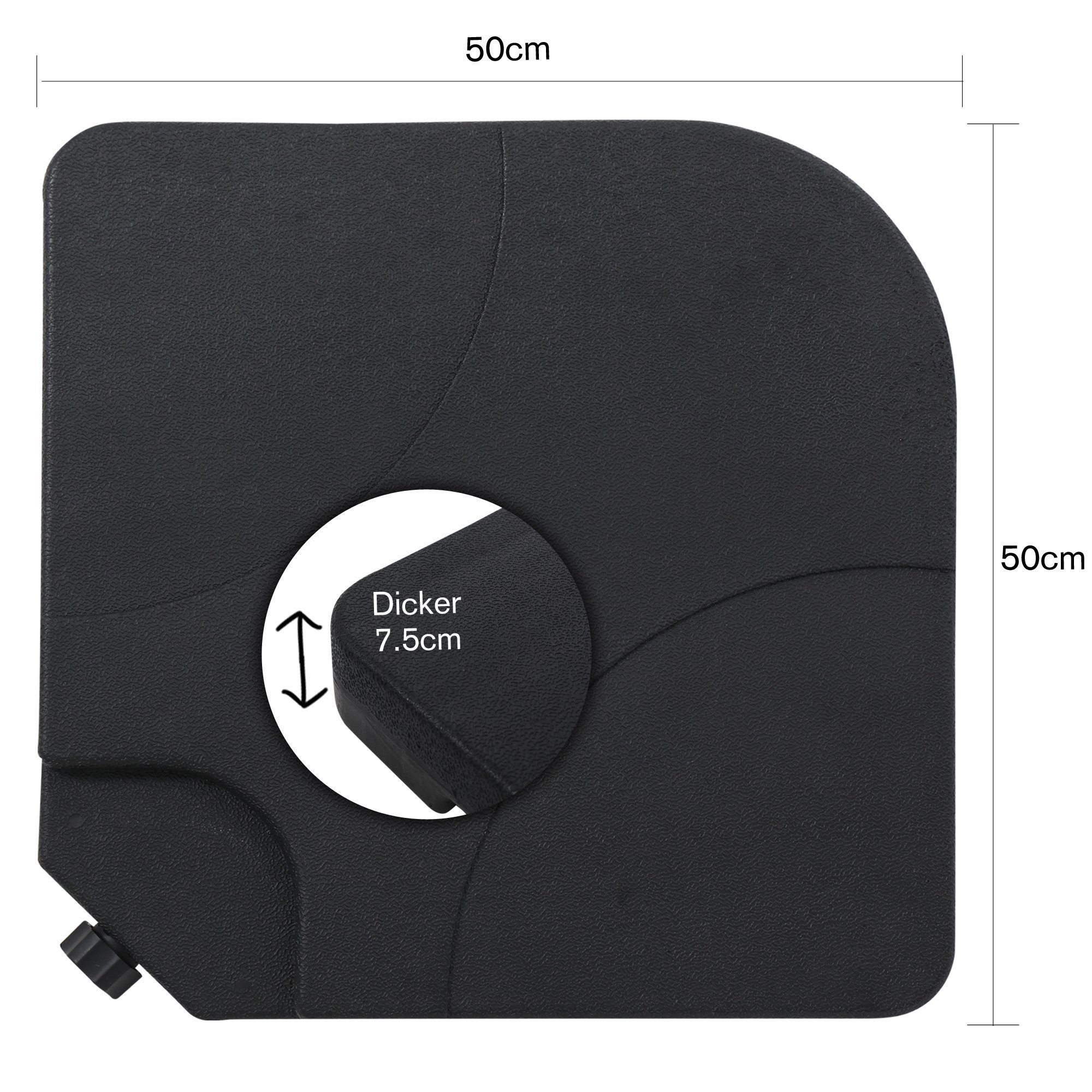 Melko Kunststoffschirmständer Sonnenschirmständer Schirmhalter Schirmständer 60 L / 80 kg 4er Set Ampelschirmständer Outdoor Schirmgewicht Bodenkreuz Schirmfuß Wasser Sand Gefüllt Garten, Stück, 4 tlg.